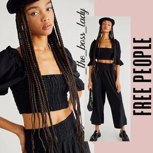 Free People pants set co-ord matching set pants and top cotton two-piece Large